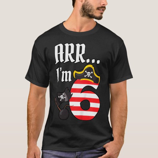 Kinder ARR IM 6 Pirate Verjaardag Shirt Pirate T-s (Voorkant)