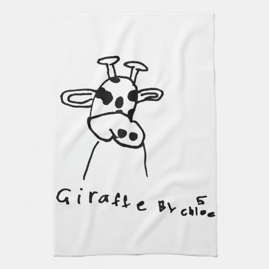 Kinder Art Giraffe Kitchen Towel Theedoek (Verticaal)