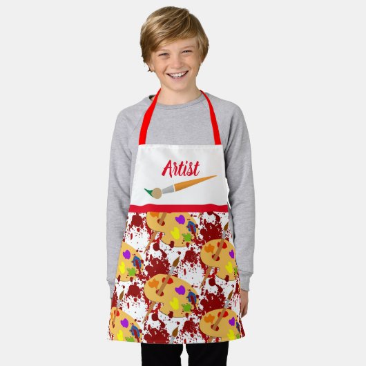 Kinder artiest/schilder alles over afdrukcraft Sma Schort (Gedragen)