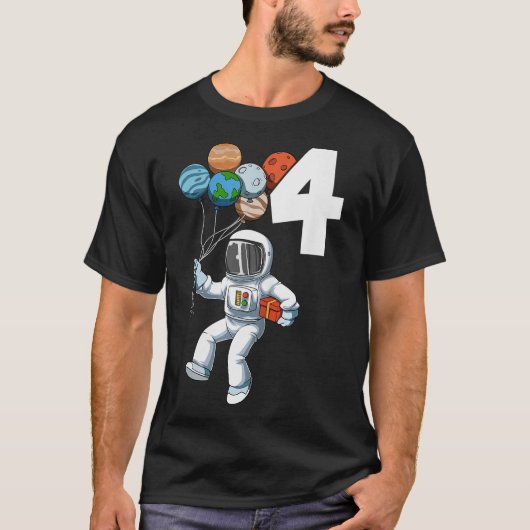 Kinder Astronaut Birthday Outfit 4 Buitenruimte 4t T-shirt (Voorkant)