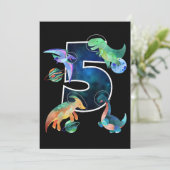 Kinder astronaut buitenruimte dinosaurussen 5e ver kaart (Staand voorkant)