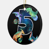 Kinder astronaut buitenruimte dinosaurussen 5e ver keramisch ornament (Links)