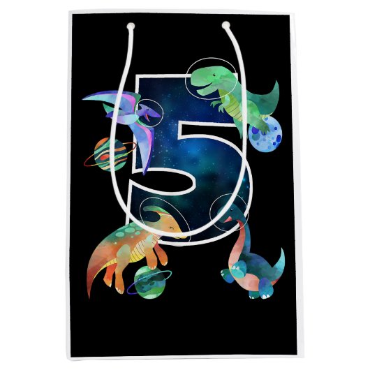 Kinder astronaut buitenruimte dinosaurussen 5e ver medium cadeauzakje (Voorkant)