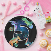 Kinder astronaut buitenruimte dinosaurussen 5e ver papieren bordje (Feest)