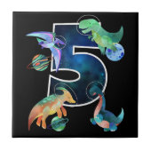 Kinder astronaut buitenruimte dinosaurussen 5e ver tegeltje (Voorkant)