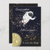 Kinder Astronaut Cosmic Space Cool Birthday Party Kaart (Voorkant / Achterkant)