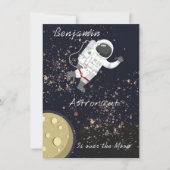 Kinder Astronaut Cosmic Space Cool Birthday Party Kaart (Voorkant)