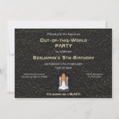 Kinder Astronaut Solar System Monogram 5e verjaard Kaart (Achterkant)