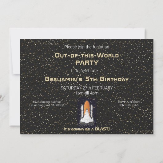 Kinder Astronaut Solar System Monogram 5e verjaard Kaart (Achterkant)