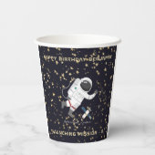 Kinder Astronaut Solar System Monogram Glitter Sta Papieren Bekers (Achterkant)