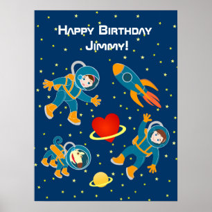 Kinder Astronauten houden van Ruimtevaart Poster