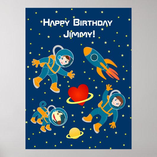 Kinder Astronauten houden van Ruimtevaart Poster (Voorkant)
