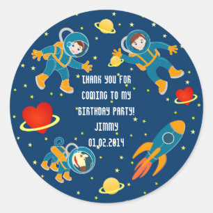 Kinder Astronauten houden van ruimtevaart Ronde Sticker