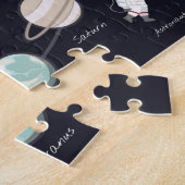 Kinder Astronomie Monogram Astronaut Zonnestelsel Legpuzzel (Zijkant)