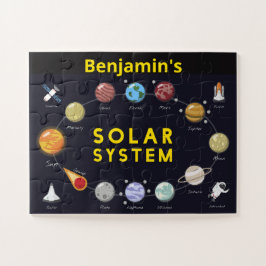 Kinder Astronomie Monogram Astronaut Zonnestelsel Legpuzzel