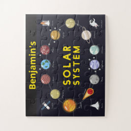 Kinder Astronomie Monogram Astronaut Zonnestelsel Legpuzzel