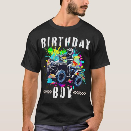 Kinder ATV Verjaardag Jongen 4 Wheeler Quad ATV Ve T-shirt (Voorkant)