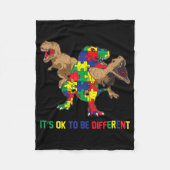 Kinder Autism Awareness Ribbon T-Rex Dino Dinosaur Fleece Deken (Voorkant)