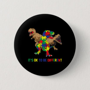 Kinder Autism Awareness Ribbon T-Rex Dino Dinosaur Ronde Button 5,7 Cm