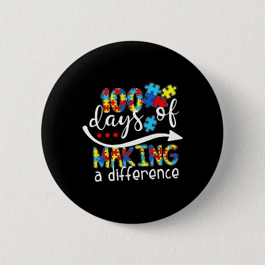 Kinder Autisme-bewustmaking maakt 100 dagen versch Ronde Button 5,7 Cm (Voorkant)