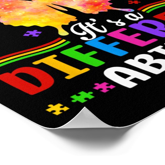 Kinder Autisme Bewustzijn Het is een ander vermoge Poster (Hoek)