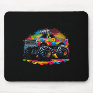 Kinder Autisme Bewustzijn Puzzel Monster Truck Aut Muismat