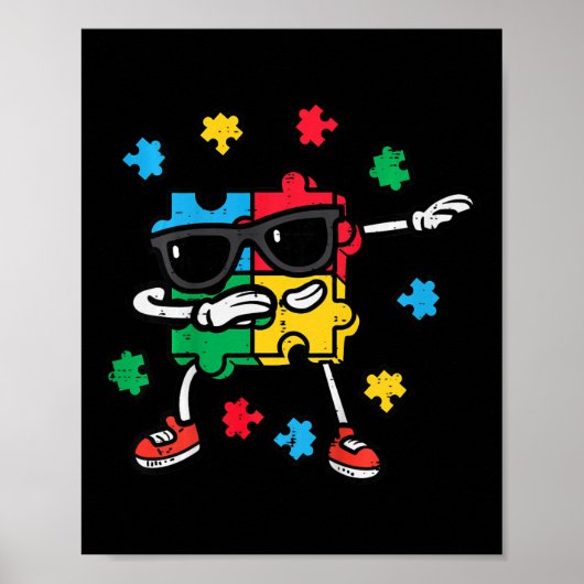 Kinder Autisme Bewustzijnspuzzel Dab Asd Autistisc Poster (Voorkant)
