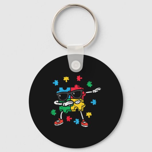 Kinder Autisme Bewustzijnspuzzel Dab Asd Autistisc Sleutelhanger (Voorkant)