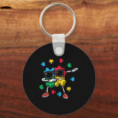 Kinder Autisme Bewustzijnspuzzel Dab Asd Autistisc Sleutelhanger (Voorkant)