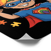 Kinder autisme is mijn superkracht superheld autis poster (Hoek)