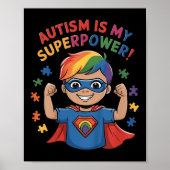 Kinder autisme is mijn superkracht superheld autis poster (Voorkant)