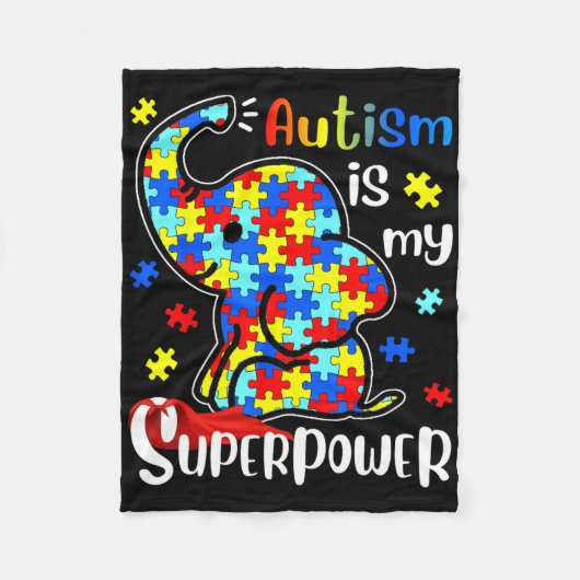 Kinder autisme is mijn Superpower Schattigee olifa Fleece Deken (Voorkant)