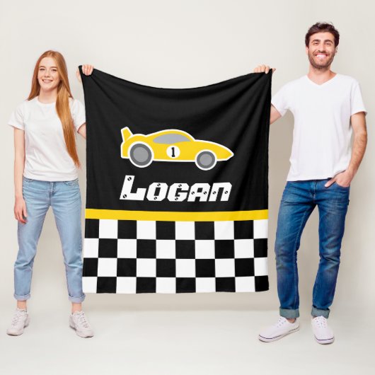 Kinder autogele ingecheckte vlaggenstaat blanket fleece deken (In situ)