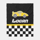 Kinder autogele ingecheckte vlaggenstaat blanket fleece deken (Voorkant)