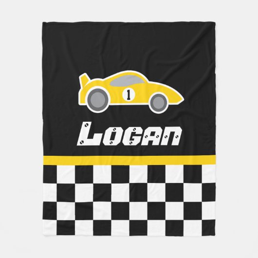 Kinder autogele ingecheckte vlaggenstaat blanket fleece deken (Voorkant)