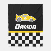 Kinder autogele ingecheckte vlaggenstaat blanket fleece deken (Voorkant)