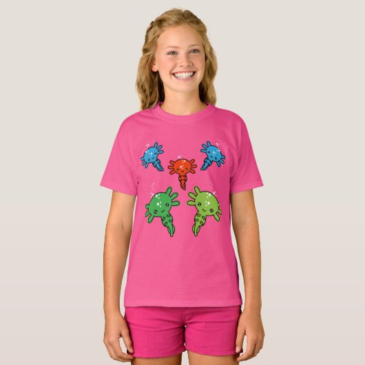 kinder Axototl Salamander T-Shirt (Voorkant volledig)