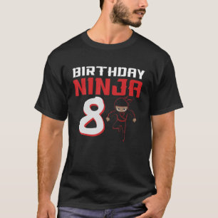 Kinder B-dag Ninja 8 jaar oud 8th Birth Ninjutsu N T-shirt