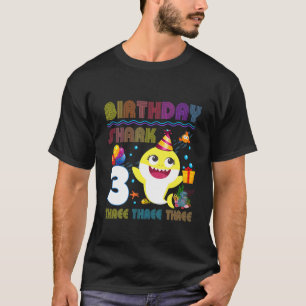 Kinder Baby Cute Shark 3rd Birthday Boy Girl 3 jaa T-shirt