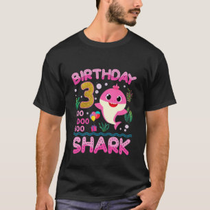Kinder Baby Cute Shark 3rd Birthday Boy Girl 3 jaa T-shirt