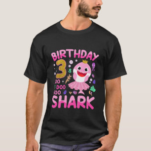 Kinder Baby Cute Shark 3rd Birthday Boy Girl 3 jaa T-shirt