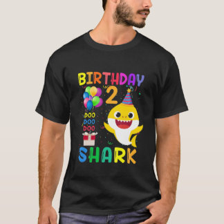 Kinder Baby Cute Shark Birthday Boy 2 Year Old Gif T-shirt