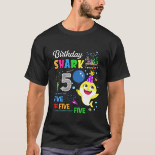 Kinder Baby Cute Shark Birthday Boy 4 jaar oude Gi T-shirt