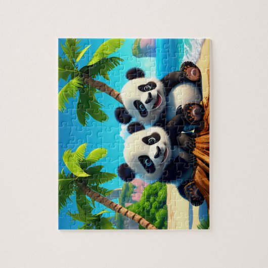 Kinder Baby Pandas Jigzaag Puzzle - Tropisch Legpuzzel (Verticaal)