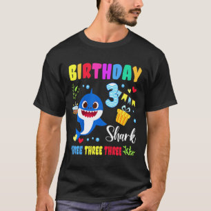 Kinder Baby Schudhaai 3e verjaardag Jongen meisje  T-shirt