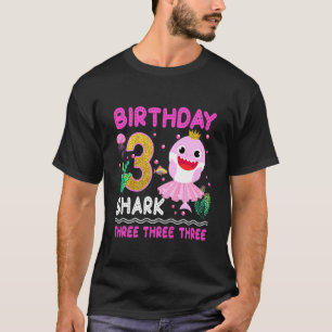 Kinder Baby Schudhaai 3e verjaardag Jongen meisje T-shirt