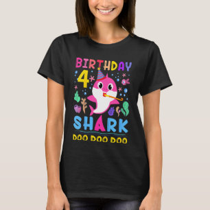 Kinder Baby Schudhaai 4e verjaardag Jongen Meisje  T-shirt