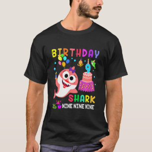 Kinder Baby Schudhaai 9e verjaardag Jongen Meisje  T-shirt