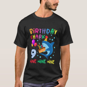 Kinder Baby Schudhaai 9e verjaardag Jongen Meisje  T-shirt