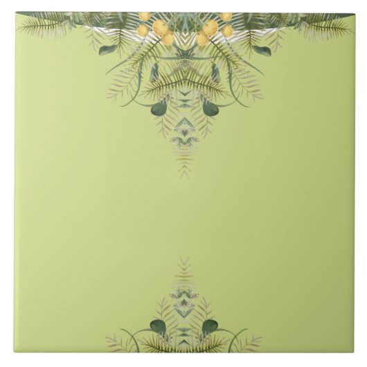 Kinder badkamer Kute giraffe bloem olijfgroen Tegeltje (Voorkant)